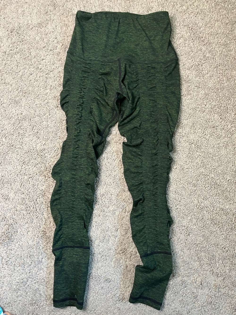 Sweetflexx Green Black High-Waist Resistance Compression Leggings Women’s Size 4